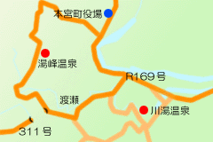 湯の峰・川湯温泉map