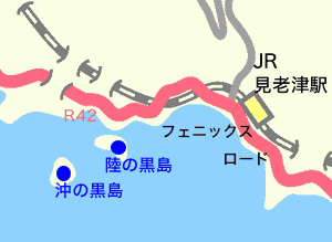陸の黒島・沖の黒島地図